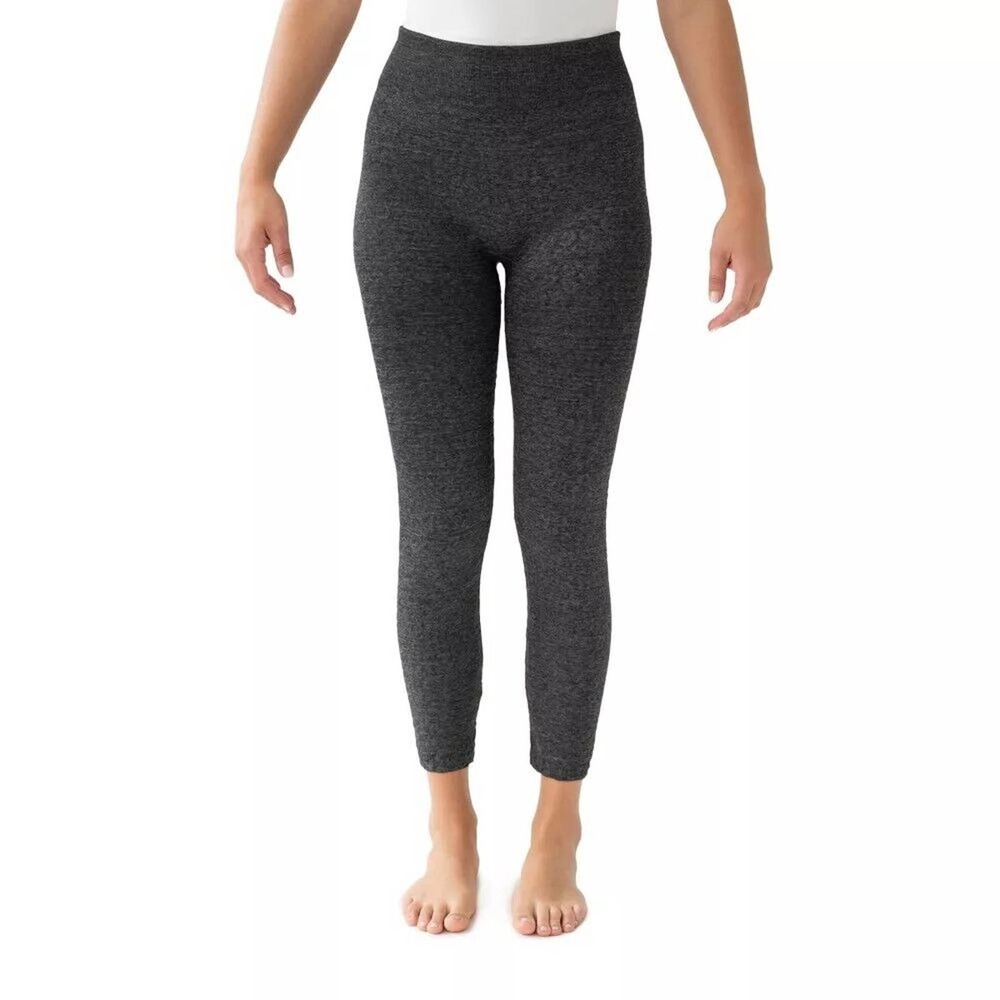 MUK LUKS Womens Fleece Lined Leggings Cheetah Print Charcoal size 2X/3X